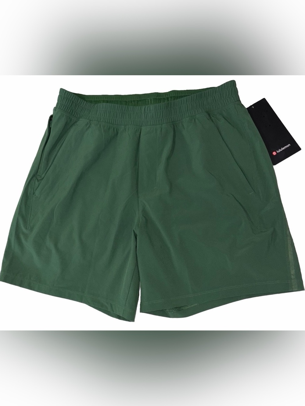 NWT LULULEMON MENS LARGE PACE BREAKER 7” SHORT*LINERLESS AUTHENTIC GREEN COVE